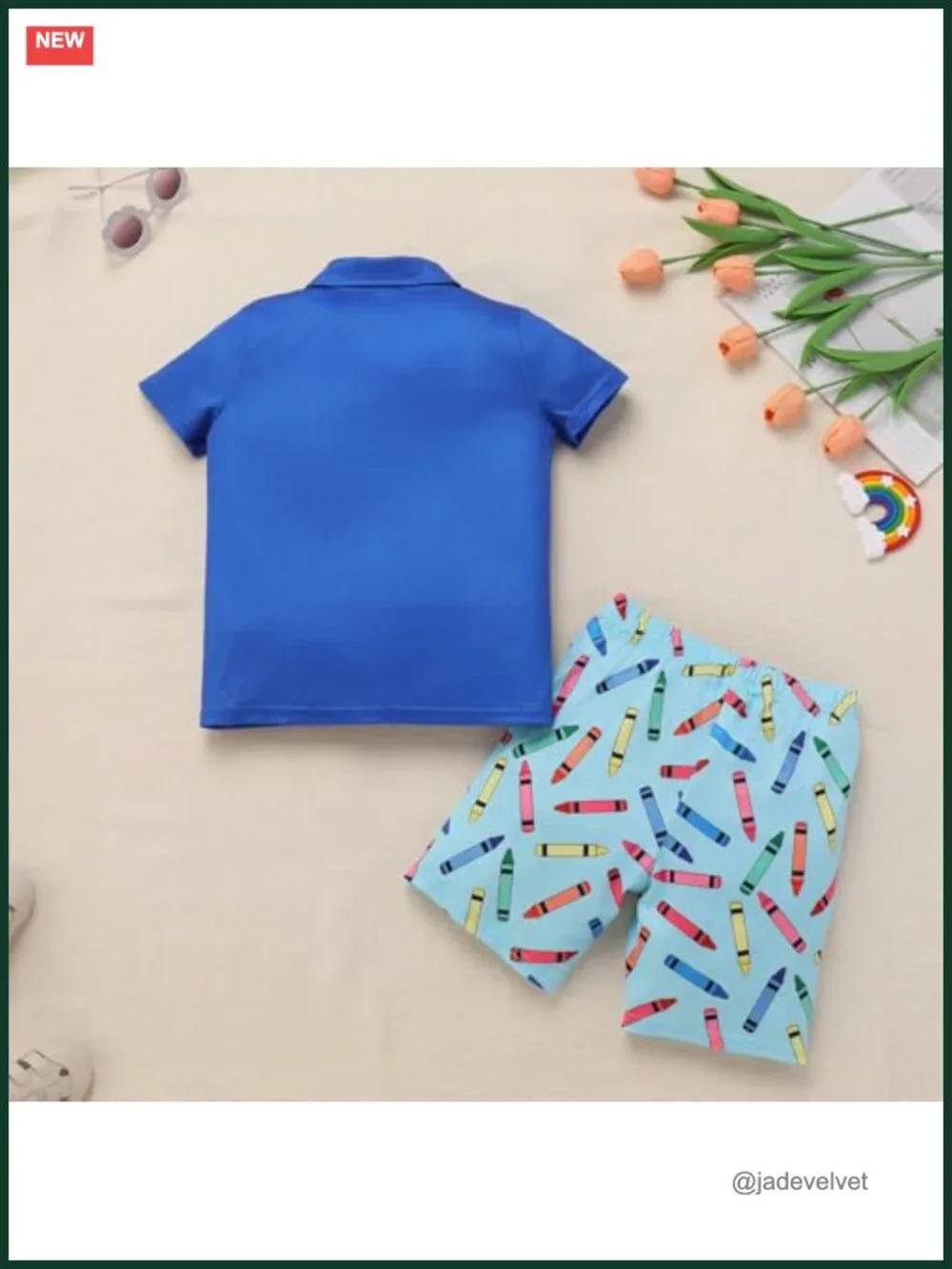 Kids Boys 2-Piece Set Short Sleeve Tee & Gingham Shorts